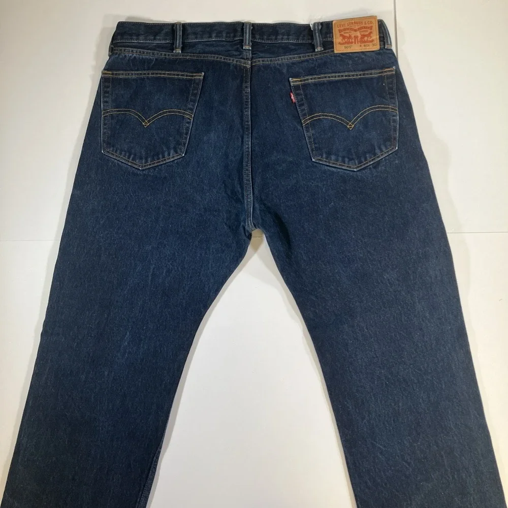Levi's 505 Jeans Mens 40x30 Dark Wash Regular Straight Stretch Denim